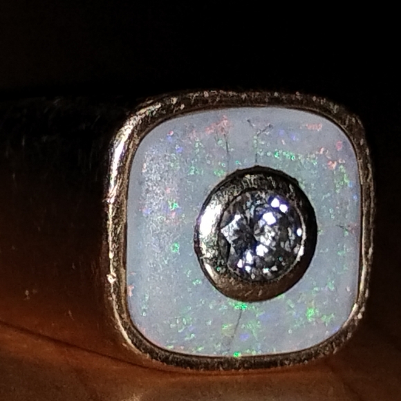 Opal and Diamond Gold Ring